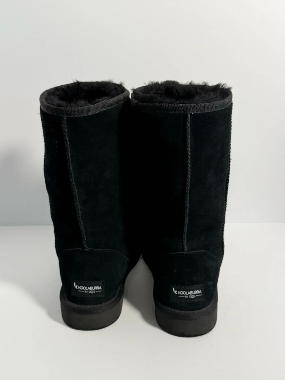 Koolaburra by UGG Koola Tall Black Suede Sheepskin Fur Winter Boots Women's Sz7